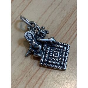 .925 Quilting Bee Sterling Silver Jewelry Charm #sew #quilter